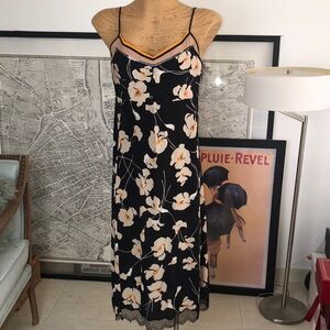 No.21 silk Floral Slip Dress with Lace Trim Size M